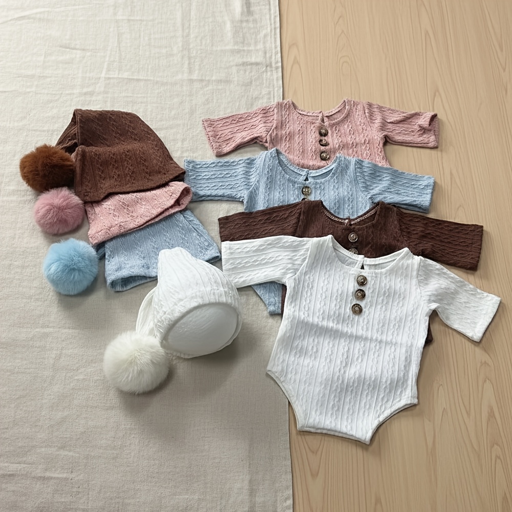 Infant Photography Props Outfit - Accessoires de photographie pour nouveau-nés, barboteuse,