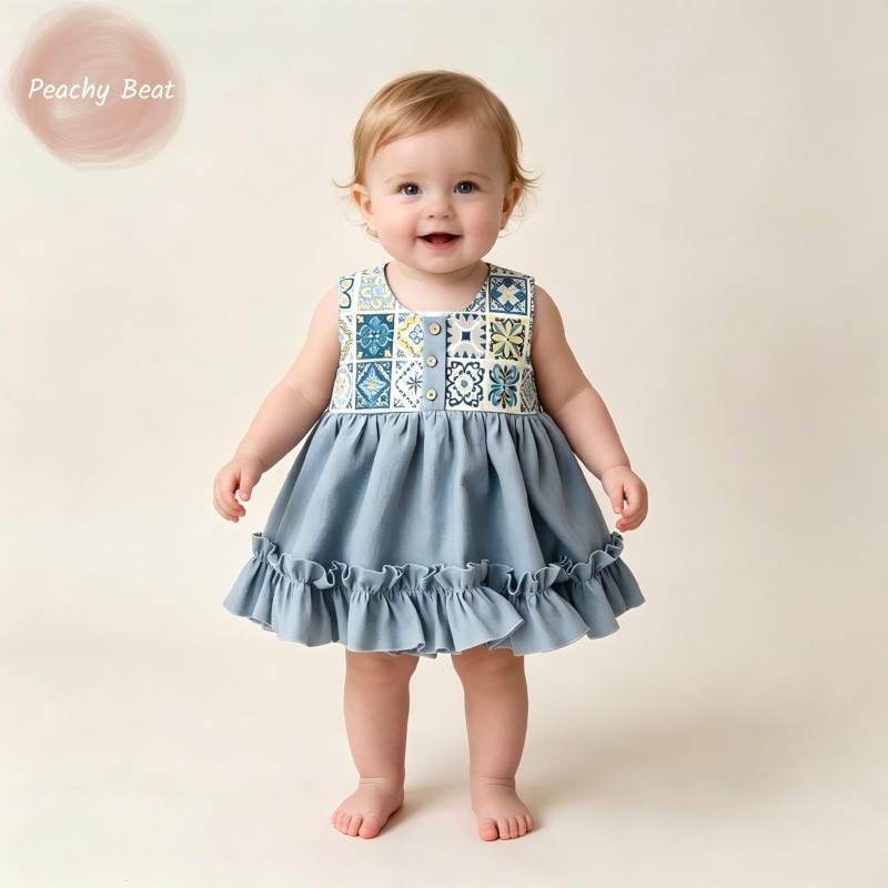 Baby Summer Linen Sleeveless Jumpsuit - Ensemble barboteuse en coton et lin