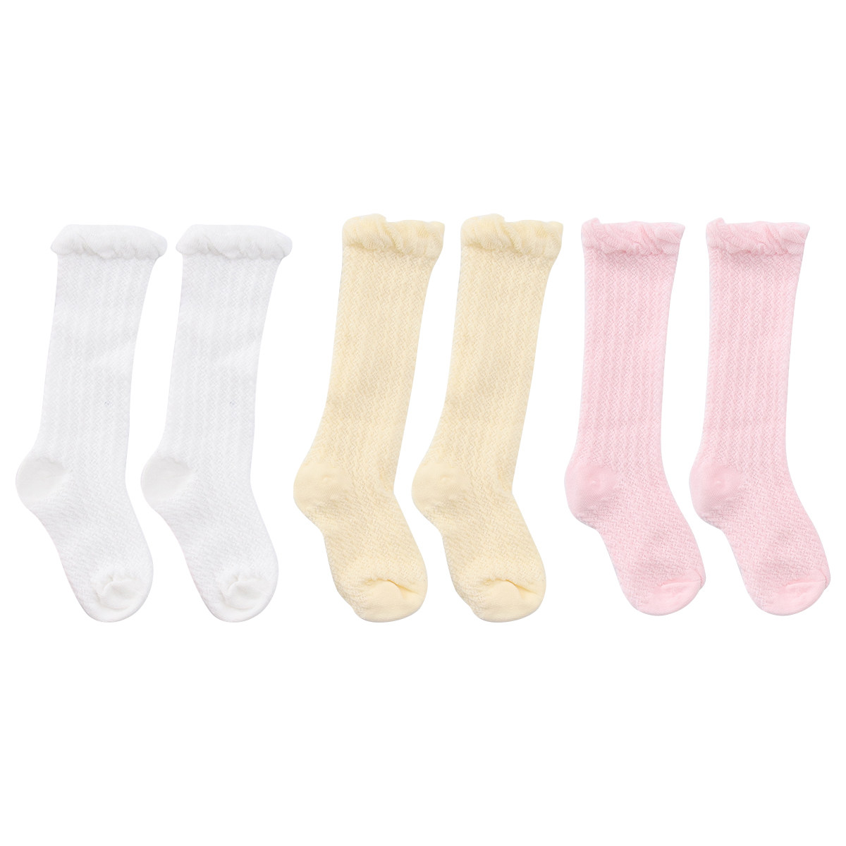 Unisex Baby Socks Non Slip - 3 paires de chaussettes longues anti-moustiques
