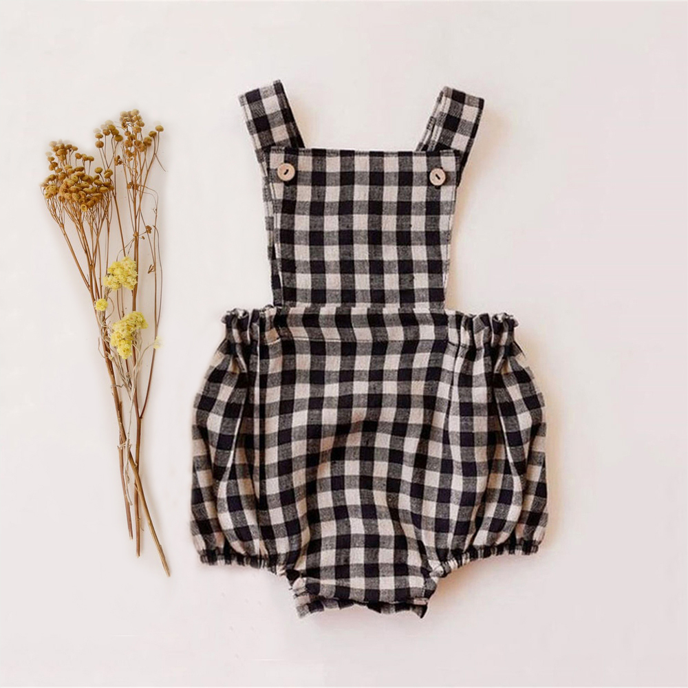 Baby Summer Linen Sleeveless Jumpsuit - Barboteuse d'été en coton et lin