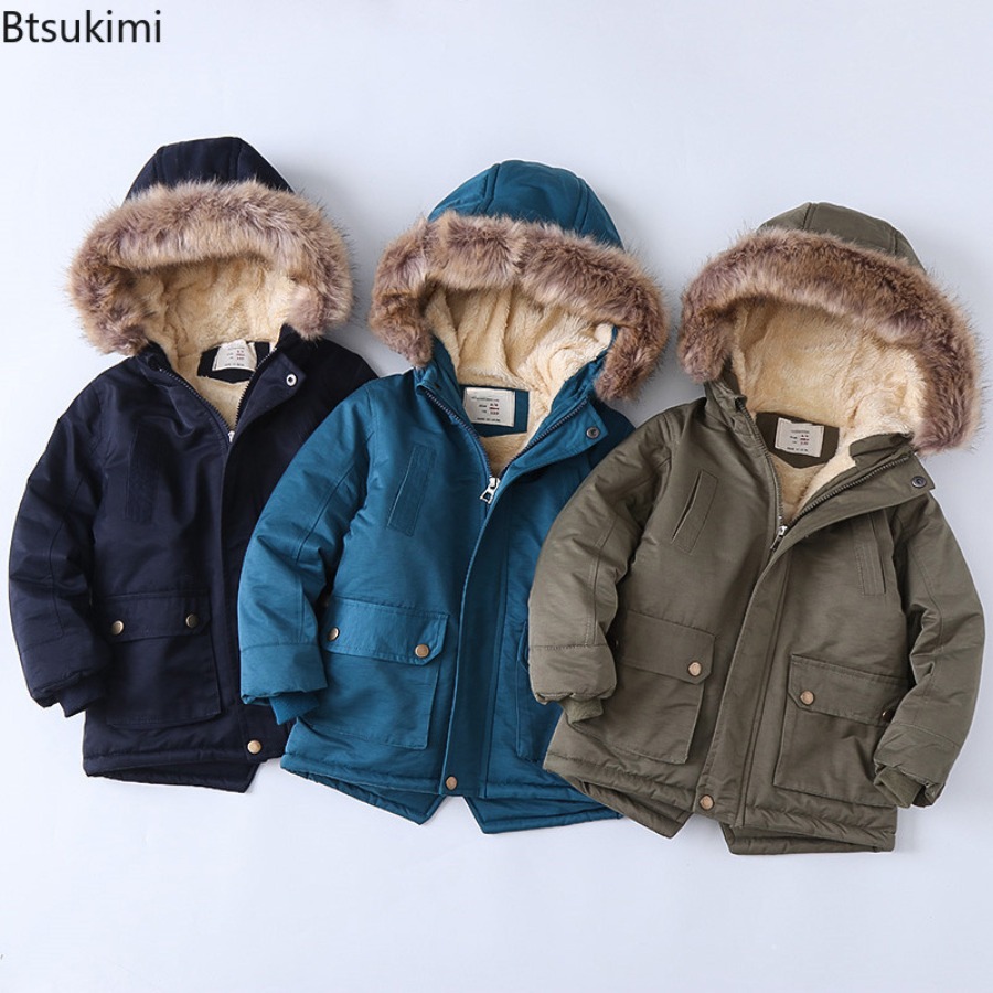 Toddler Boy Winter Fleece Jacket - Manteaux doublés polaire pour enfants, vestes