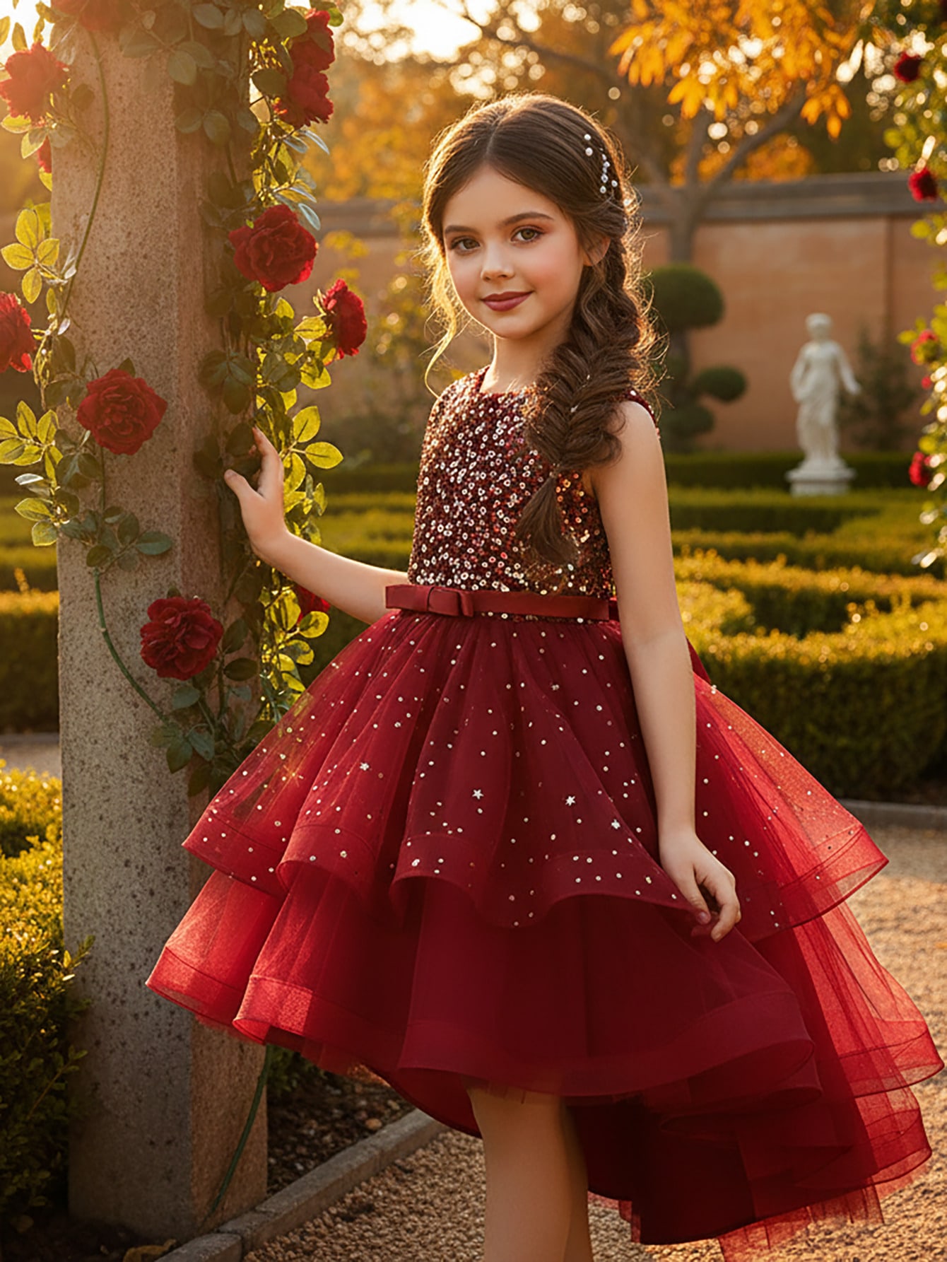 Robe de princesse à fleurs et  - Toddler Girl Tulle Party Dress avis et prix