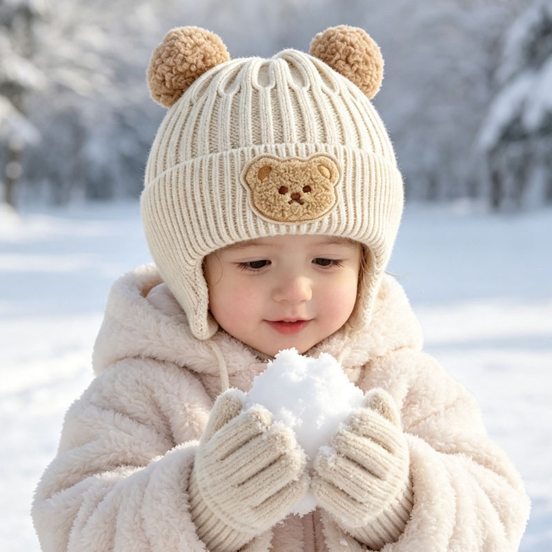 1-10 pièces Bonnet en tricot à - Infant Beanie Hat With Ears avis et prix
