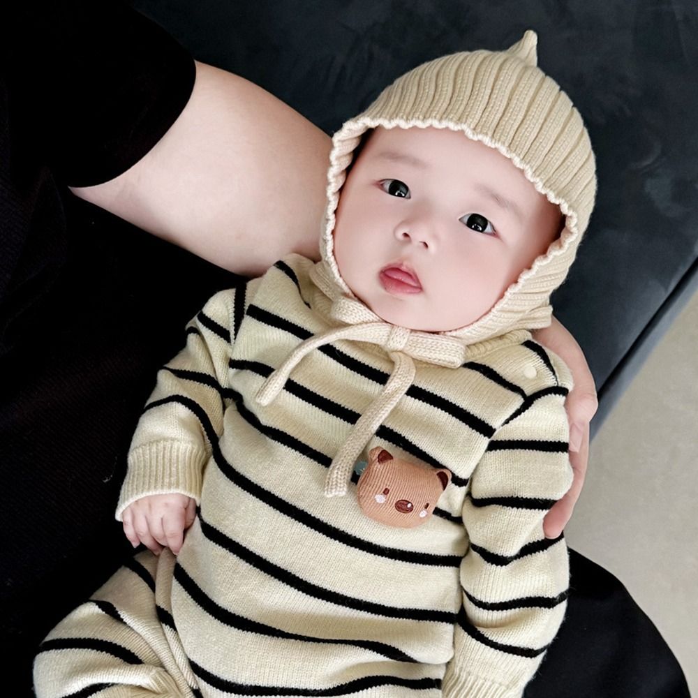 Mignon couleur unie bébé chape - Infant Beanie Hat With Ears avis et prix