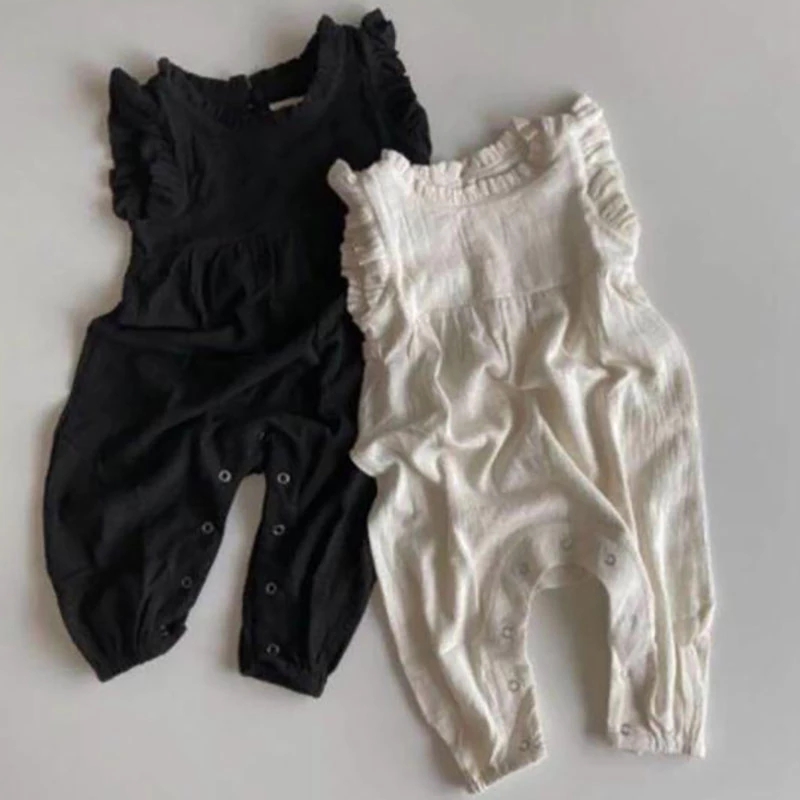 MILANCEL-Barboteuse d'été en l - Baby Summer Linen Sleeveless Jumpsuit avis et prix