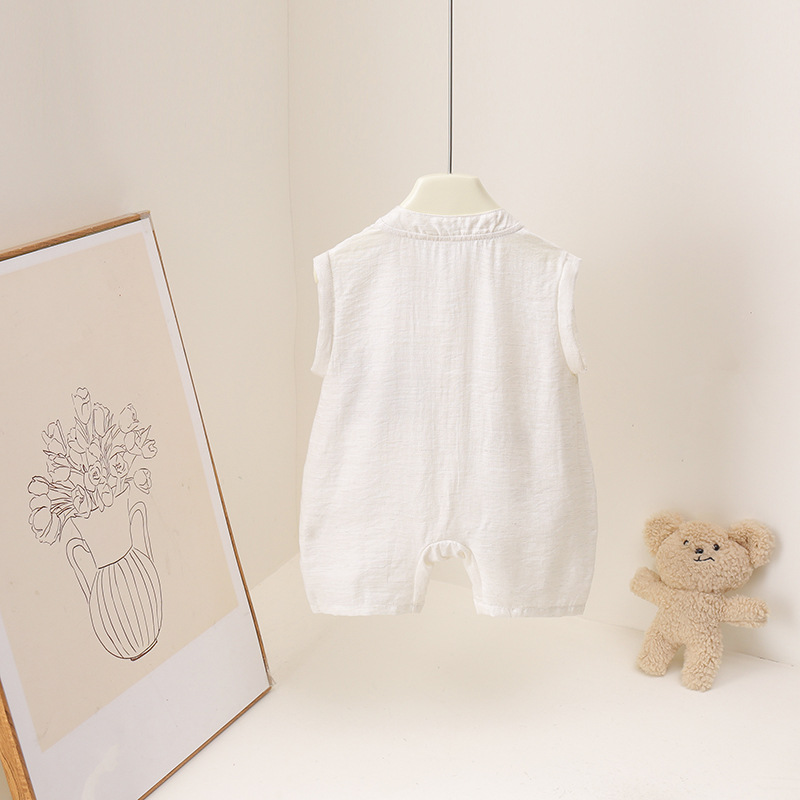 Combinaison d'été pour bébés g - Baby Summer Linen Sleeveless Jumpsuit avis et prix